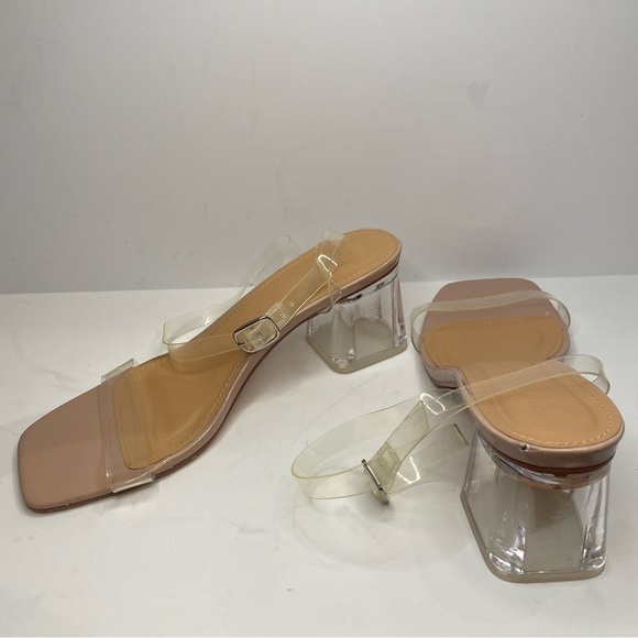 ASOS Wide Clear Heeled Sandals 9W - Picture 8 of 13